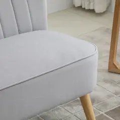 HOMCOM Modern Velvet Double Seat Sofa w/ Wood Frame Foam Padding Soft Comfortable Compact Couch Light Grey - 9