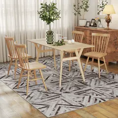 HOMCOM Modern Area Rug, Triangle Pattern Non-Slip Washable Rug, Chenille Floor Carpet for Living Room, Bedroom, Dining Room, Home Office, 290 x 200 cm, Brown - 9