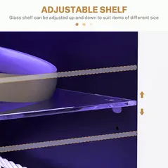 HOMCOM Multi-Shelf TV Cabinet, with Adjustable LED Lights - White - 6