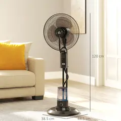 HOMCOM Pedestal Fan with Water Mist Spray, Spray Misting Fan with 70° Oscillation, Tilt Head, 3 Speeds, 3 Modes, Adjustable Mist, 3.2L Water Tank, for Home, 120 cm - 3