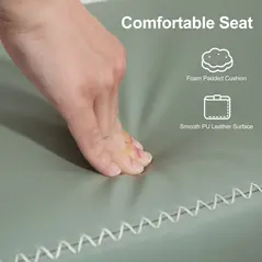 HOMCOM PU Leather Shoe Storage Bench - Green - 4