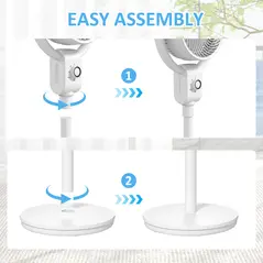 HOMCOM Pedestal Air Circulation Fan with Oscillating, White - 7