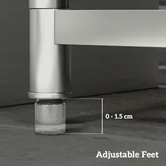 HOMCOM Outdoor Utility Sink, Stainless Steel Free Standing Single Bowl Kitchen Sink with Cold and Hot Water Pipe and Storage Shelf for Laundry Garage, 55 x 50 x 100 cm - 8