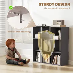 HOMCOM Nine-Cube Storage Shelf - Grey - 5