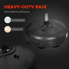 HOMCOM Punching Bag with Stand, 133-151cm Adjustable Height, for Teens, Red/Black - 7