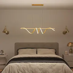 HOMCOM Pendant Light with 3 Colour Temperatures - Gold Tone - 8