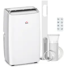 HOMCOM Portable Air Conditioner 12000 BTU, 4-in-1 Air Conditioning Unit, Dehumidifier, Cooling, Fan, Sleep Mode with 3 Speeds, Remote Control, LED Display, 24H Timer, Window Kit, Children Lock, 35m² - 1
