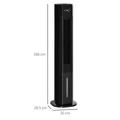 HOMCOM Nine Setting Tower Fan Humidifier, with Ice Boxes - Black - 3