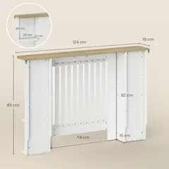 HOMCOM Radiator Cover with Open Storage Shelves, Vertical Slatted Cabinet Shelf Heater Cover for Living Room, Hallway, Medium, White (H: 83 / W: 124 / D: 19 cm) - 3
