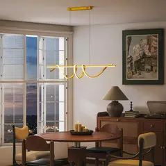 HOMCOM Pendant Light with 3 Colour Temperatures - Gold Tone - 9