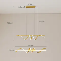 HOMCOM Pendant Light with 3 Colour Temperatures - Gold Tone - 3