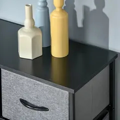 HOMCOM Nine Drawer Fabric Dresser - Grey - 9