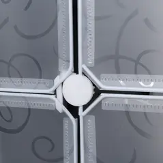 HOMCOM Portable Wardrobe for Bedroom, 15 Cube Closet with Hanging Rail, Modular Storage Cabinet, Plastic Armoire for Space Saving, White and Black - 8