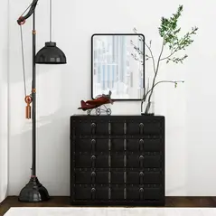 HOMCOM Rectangular Wall Mirror with HD Glass - Black - 7