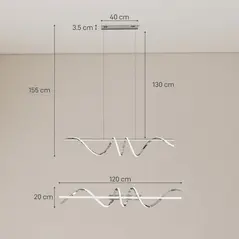 HOMCOM Pendant Light with 3 Colour Temperatures - Silver Tone - 3