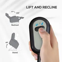 HOMCOM Power Lift Recliner Armchair, Electric Lift Chair for Elderly, Fabric Riser and Reclining Chair with Remote Control, Side Pockets, Extended Footrest, for Living Room, Charcoal Grey - 4