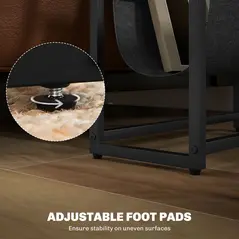 HOMCOM Narrow Side Table, End Table with 3-Tier Storage, V-Shaped Magazine Holder for Living Room, Bedroom, 43 x 18 x 56 cm, Ru - 6