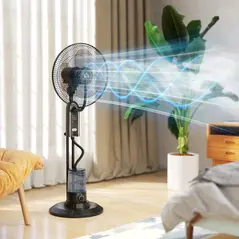 HOMCOM Pedestal Fan with Water Mist Spray, Spray Misting Fan with 70° Oscillation, Tilt Head, 3 Speeds, 3 Modes, Adjustable Mist, 3.2L Water Tank, for Home, 120 cm - 2
