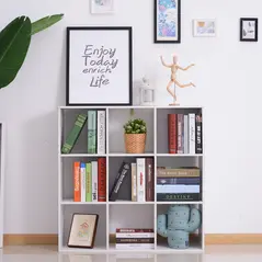 HOMCOM Nine-Cube Storage Shelf - White - 8