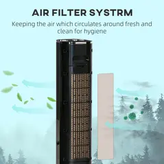 HOMCOM Nine Setting Tower Fan Humidifier, with Ice Boxes - Black - 7