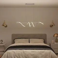 HOMCOM Pendant Light with 3 Colour Temperatures - Silver Tone - 8