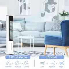 HOMCOM Portable Air Cooler, 6L Tank Humidifier Evaporative Ice Cooling Fan Water Conditioner Unit with 3 Modes, 3 Speed, Remote, Timer, Oscillating for Home Bedroom, White - 5