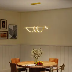 HOMCOM Pendant Light with 3 Colour Temperatures - Gold Tone - 2