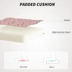 HOMCOM Plush Office Desk Chair, Modern Armless Swivel Vanity Chair with Adjustable Height for Home Office, Bedroom, Living Room, Pink - 5