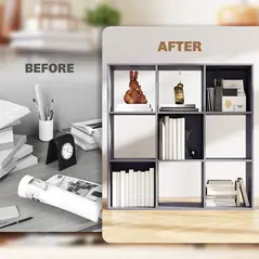 HOMCOM Nine-Cube Storage Shelf - Grey - 7