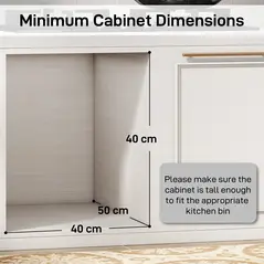 HOMCOM Pull Out Bin, Under Sink Bin - 2 Removable Compartments (15L Each) for 400mm Cabinets, Light Grey - 6