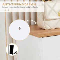 HOMCOM Narrow Shoe Cabinet, Slim Shoe Storage Cabinet with 3 Flip Drawers and Adjustable Shelves, 12 Pair of Shoes Organizer for Hallway, Entryway, White - 7