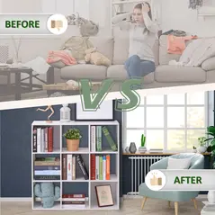 HOMCOM Nine-Cube Storage Shelf - White - 7