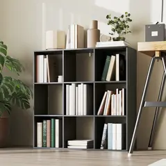 HOMCOM Nine-Cube Storage Shelf - Black - 9