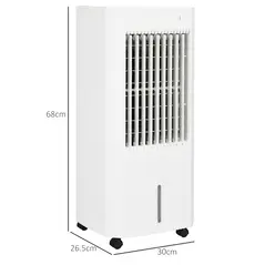 HOMCOM Portable 3-in-1 Air Cooler with 5 Litre Capacity, Oscillation, LED Display, Remote, 15 Hour Timer, Evaporative Air Cooler Fan with 3 Speeds, 3 Modes, Ice Packs, for Home Office - 3