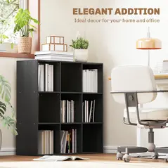 HOMCOM Nine-Cube Storage Shelf - Black - 6