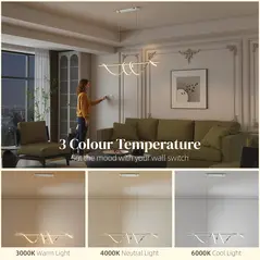 HOMCOM Pendant Light with 3 Colour Temperatures - Silver Tone - 4