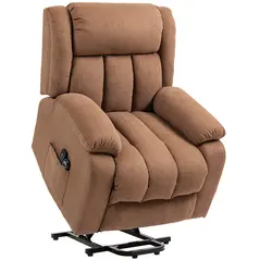 HOMCOM Power Lift Recliner Chair with Massage, Overstuffed Lift Chair for Elderly with Footrest, Remote and Side Pocket, Brown - 1