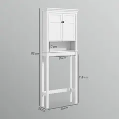 HOMCOM Over-Toilet/Appliance Storage Cabinet - White - 3