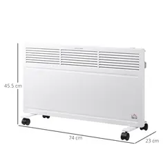 HOMCOM POWER Convector Radiator, Energy Saving Freestanding or Wall-mounted Heating with 2 Heat Settings Safety Cut-Off, White - 3