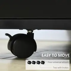 HOMCOM Multi-Storage Printer Stand Unit Office Desk Side Mobile Storage w/ Wheels Modern Style 60L x 50W x 65.5H cm - Black - 6