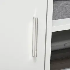 HOMCOM Multi-Storage Printer Stand Unit Office Desk Side Mobile Storage w/ Wheels Modern Style 60L x 50W x 65.5H cm - White - 8