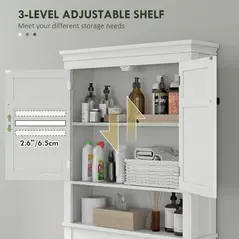 HOMCOM Over-Toilet/Appliance Storage Cabinet - White - 7