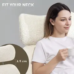 HOMCOM Office Chair with Adjustable Headrest, Spring Pack, Curved Line, Boucle Fabric - Pale Grey - 7