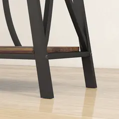 HOMCOM Narrow Console Table, Industrial 2-Tier Sofa Table with Metal Frame for Entryway, Living Room, 120x30x80cm, Rustic Brown - 9