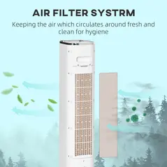 HOMCOM Portable Air Cooler, 6L Tank Humidifier Evaporative Ice Cooling Fan Water Conditioner Unit with 3 Modes, 3 Speed, Remote, Timer, Oscillating for Home Bedroom, White - 7