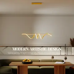 HOMCOM Pendant Light with 3 Colour Temperatures - Gold Tone - 6