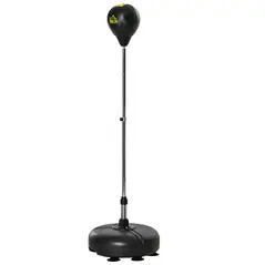 HOMCOM Punching Bag with Stand, 133-151cm Adjustable Height, for Teens, Gold Tone/Black - 1