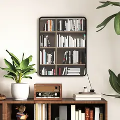 HOMCOM Rectangular Wall Mirror with HD Glass - Black - 2