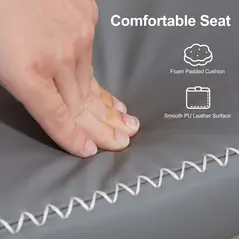 HOMCOM PU Leather Shoe Storage Bench - Grey - 4