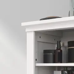 HOMCOM Multi-Storage Modern Bathroom Cabinet - White - 9